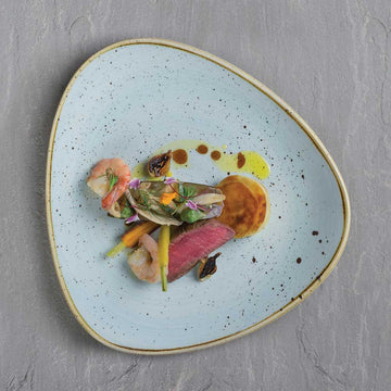 Duck Egg Blue Triangle Plate 31.1cm